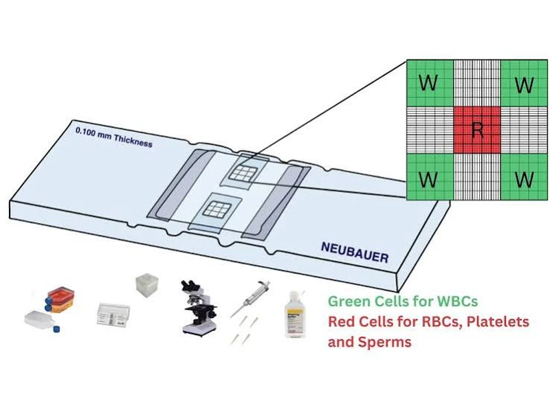 Cell counting and haemocytometer components