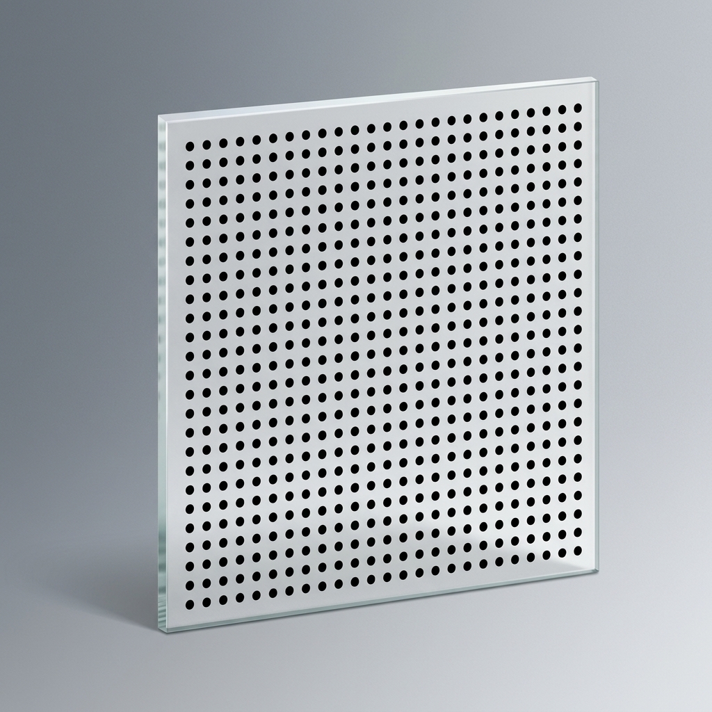 Glass plate with a regular black-dot array