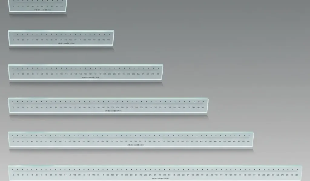 High-precision glass line scales in multiple measuring lengths