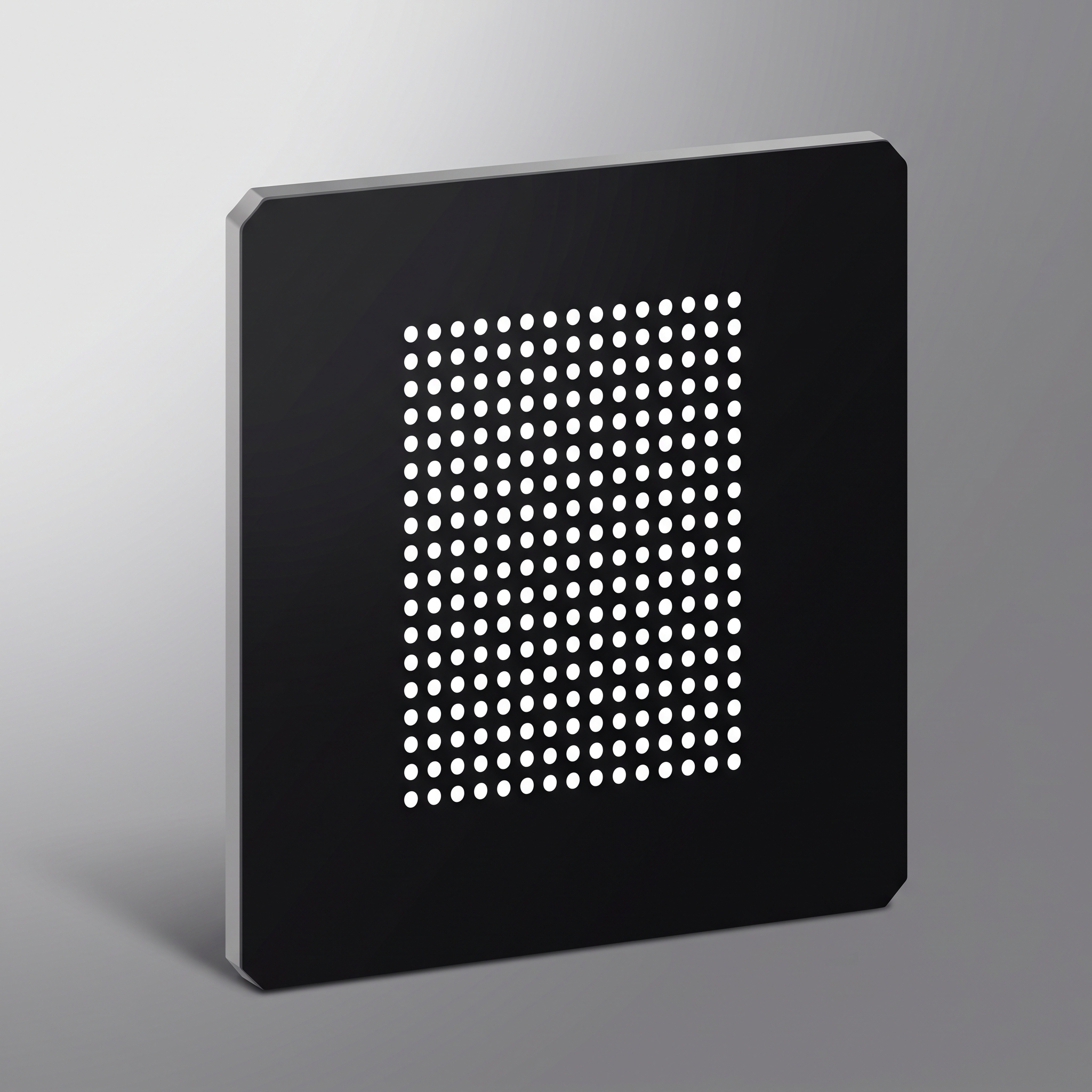 Negative-polarity calibration plate with a regular bright-dot array on a dark field