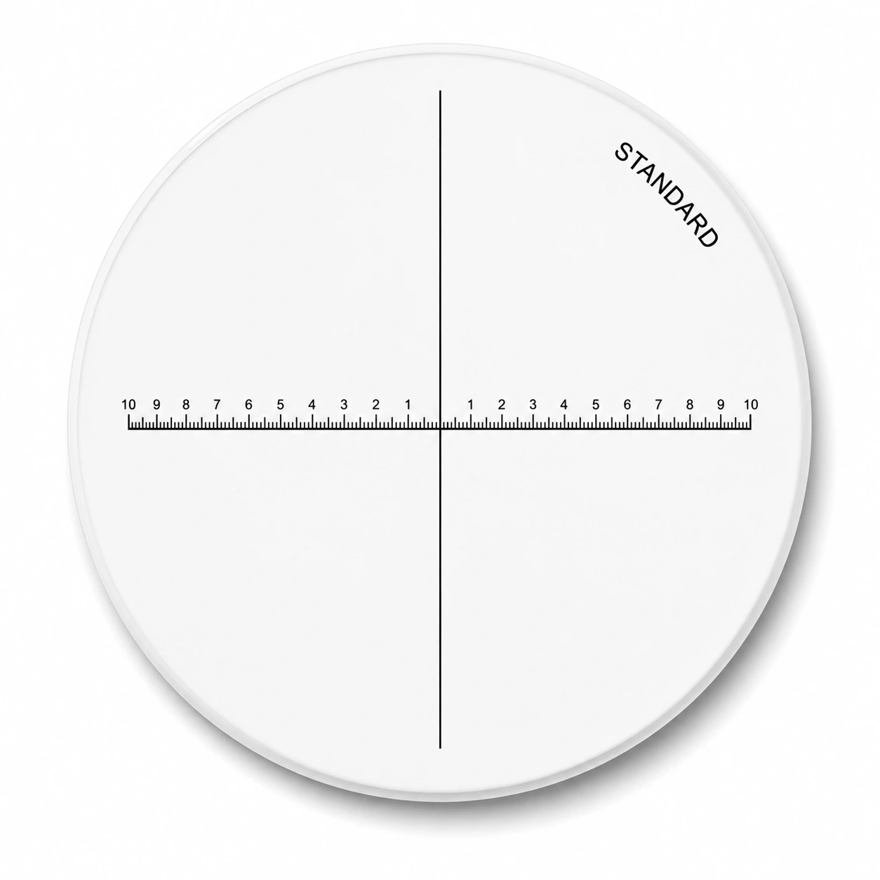 Eyepiece Micrometer Reticles — Horizontal scale with a reference axis