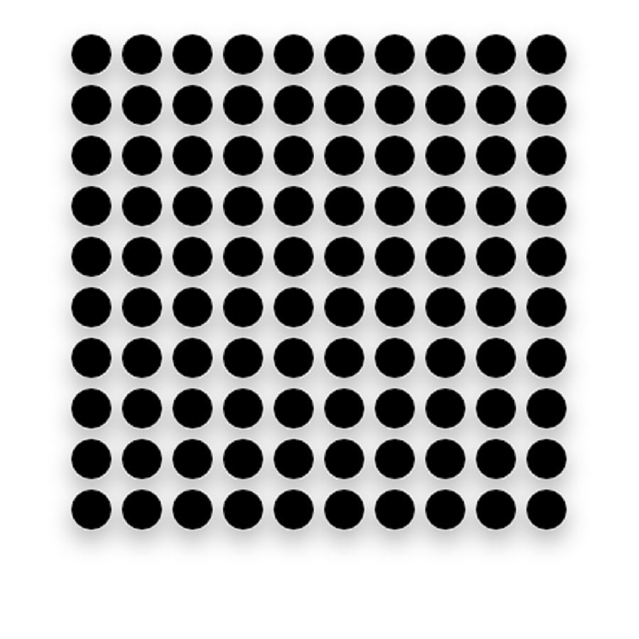 Close view of a regular black-dot calibration pattern