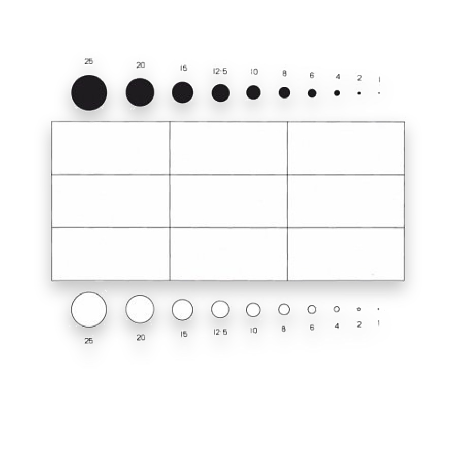 Particle-Sizing Comparison Reticles