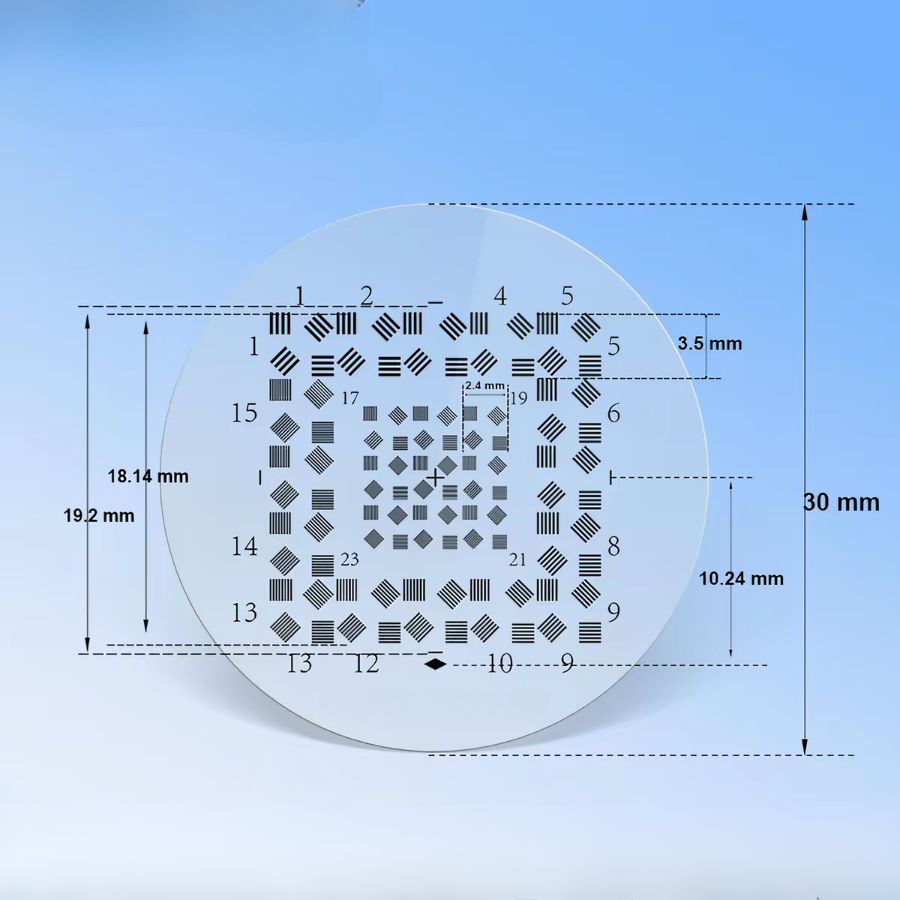 NBS 1963A Five-Bar Resolution Targets: Five-bar circular format